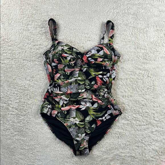 Nip Tuck Other - Nip tuck Swim tropical floral and bird print one piece swimsuit, size 10